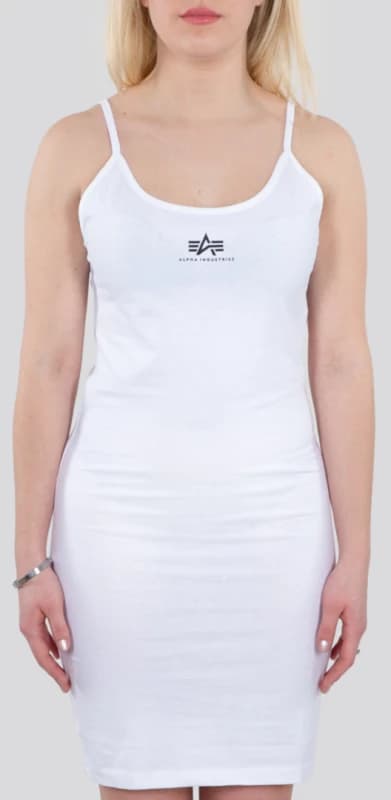 Alpha Industries Basic Small Logo Ladies Dress, white, Size M for Women