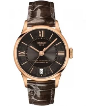 Tissot Chemin Des Tourelles Bronze Dial Brown Leather Strap Womens Watch T099.207.36.448.00 T099.207.36.448.00