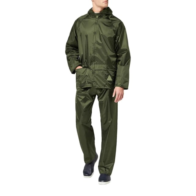 Result Result Men Heavyweight Waterproof Rain Suit (Jacket & Trouser Suit) in Olive Size: Small Olive S Male 5054171285174