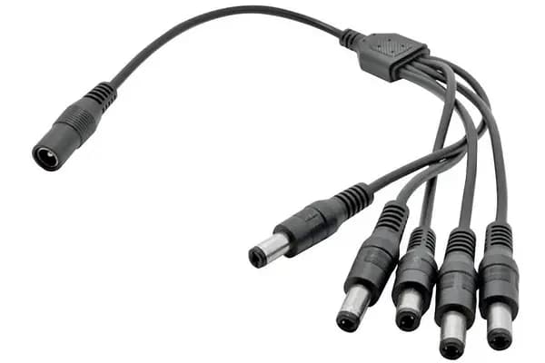 Maplin Maplin 5 Way Power Splitter Cable DC 1x Female 5x Male 5.5 x 2.1mm Plug for CCTV - Black 686PAM