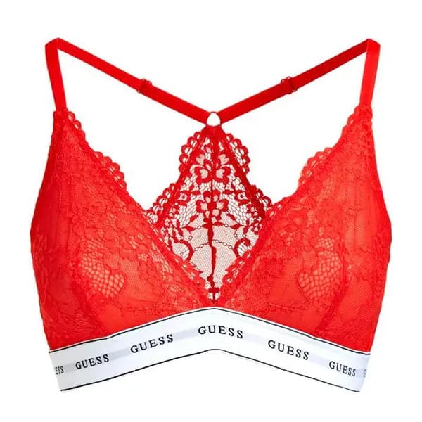 Guess Lace Triangle Bra With Logo Band 14213238 Red