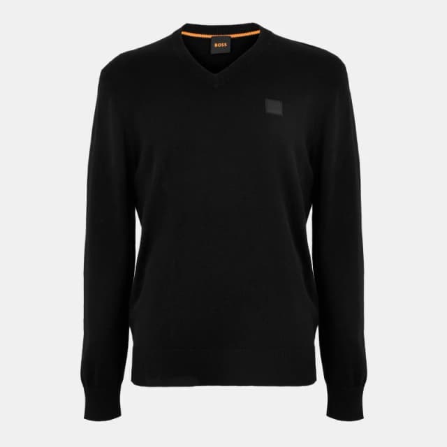 Boss Mens Kanovano V Knitwear Jumper Black male S