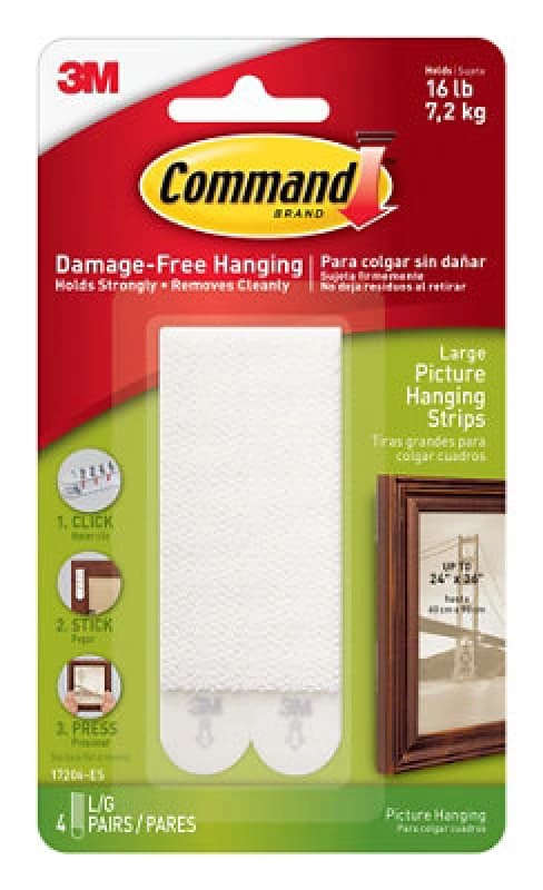 Command White Large Picture Hanging Strips (8 Pack) 7100336547