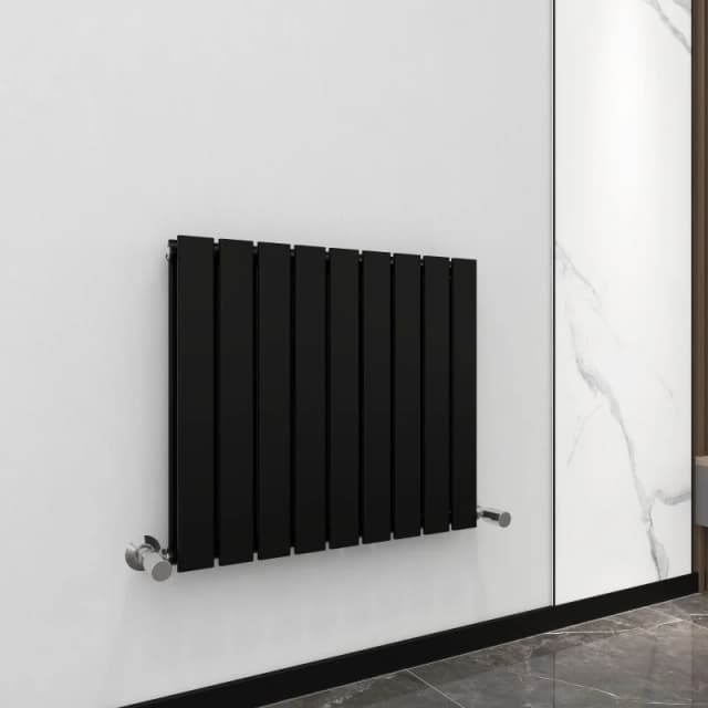 MCC DIRECT 600 x 612mm Double Designer Flat Panel Central Heating Radiator matt Black HD1223