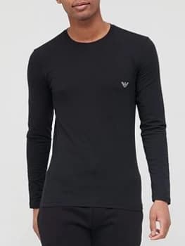 Emporio Armani Shiny Logo Band Long Sleeve T-Shirt Black Size L Men