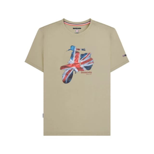 Lambretta Lambretta Men SS25 Scooter T-Shirt in Stone Size: Medium Stone M Male 5063703651790