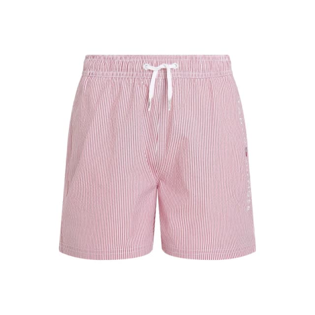 Tommy Hilfiger Kids Medium Drawstring Swim Shorts Wht/Red 0K9 male 8-10Y