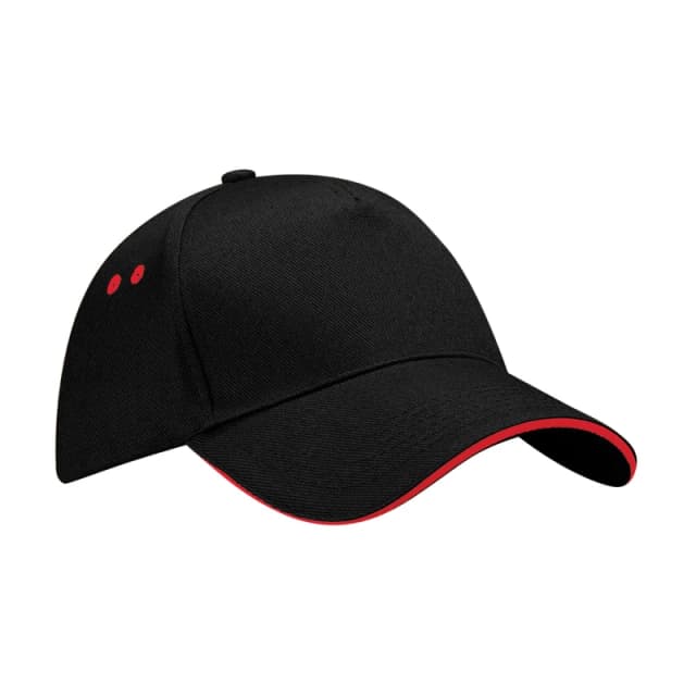 Beechfield Beechfield Men Ultimate Sandwich Peak Cap in Black One Size Male 5063377408331