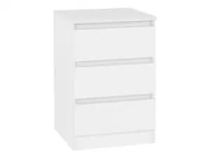 Seconique Malvern White 3 Drawer Bedside Table