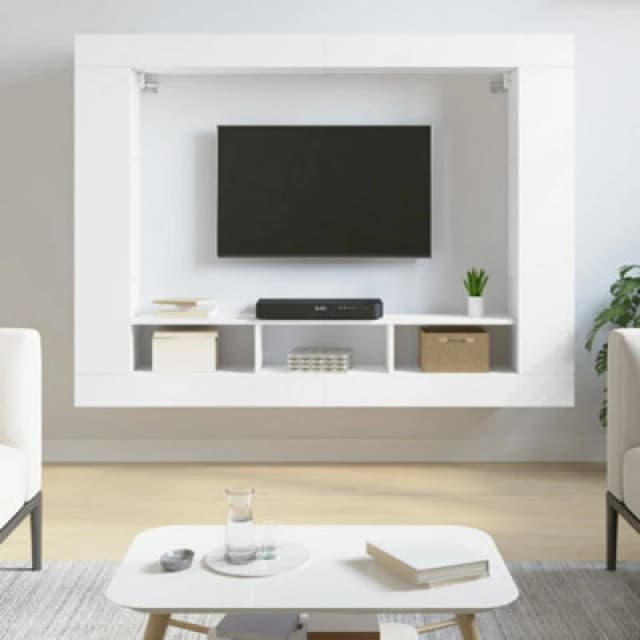 Vidaxl TV Cabinet White 152X22X113cm Engineered Wood, White 833722