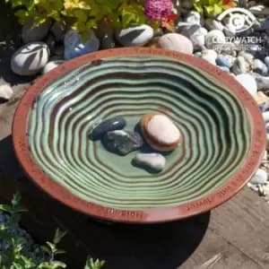 Echoes Bird Bath With 3 Glazed Feet