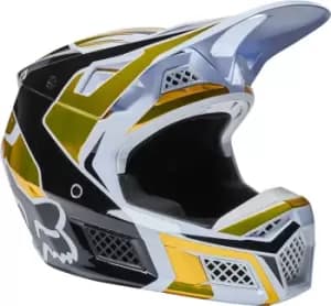 FOX V3 RS Mirer Motocross Helmet, black-white, Size S, black-white, Size S