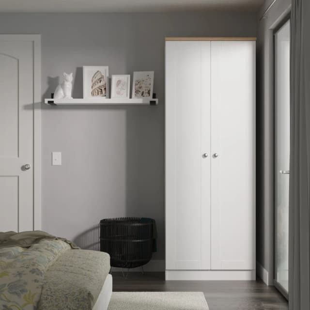 Welcome Furniture Welcome Furniutre Sussex Tall Plain Double Wardrobe - Ready Assembled SUS080WABO