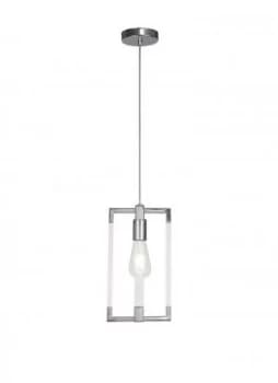 Double Rectangle Ceiling Pendant 1 Light E27 Polished Nickel, Acrylic