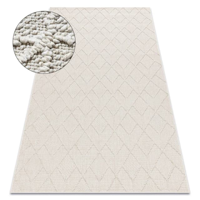 RugsX Carpet Jersey 19231 Cream - Geometric Structural, Loop Boho 80X150 Cm