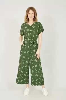 Green Daisy Ladybird Print Jumpsuit