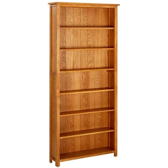 VIDAXL 7-Tier Bookcase 90x22.5x200cm Solid Oak Wood Vidaxl 8720286006719