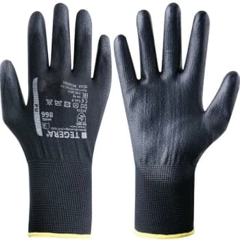 Ejendals 866 Tegera Pu Palm-side Coated Black Gloves - Size 8