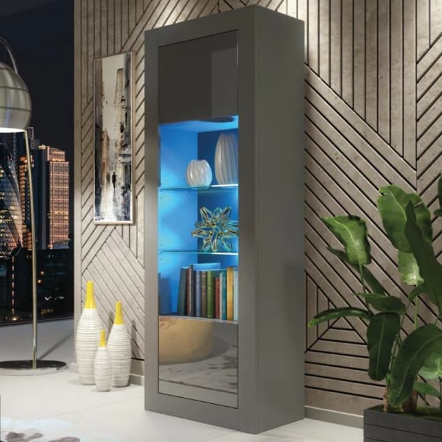 Creative Furniture Creative Furniture Display Cabinet 170cm Modern Sideboard Cupboard TV Stand in Dark Grey Dark Grey One Size Unisex 5060970908022