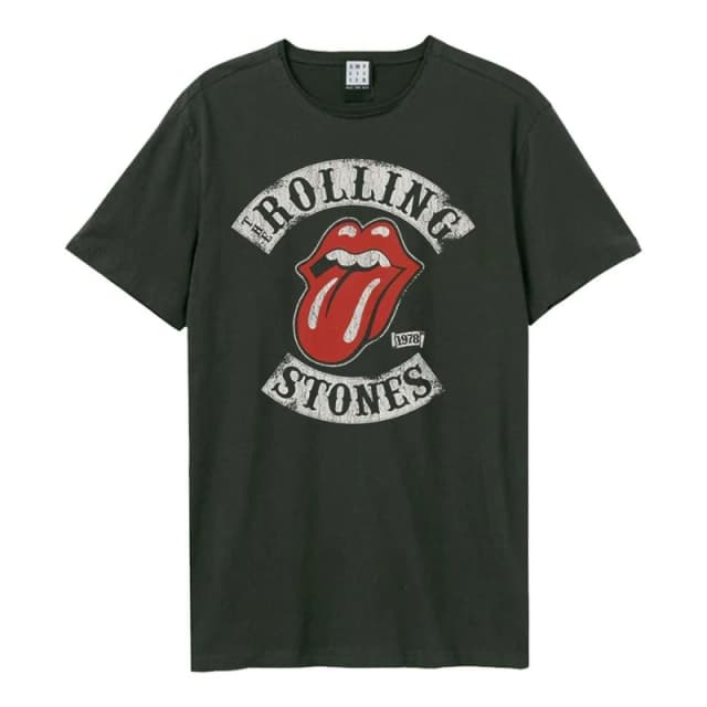 Amplified Amplified Men 1978 Tour The Rolling Stones T-Shirt in Charcoal Size: Small Charcoal S Male 5063470006656