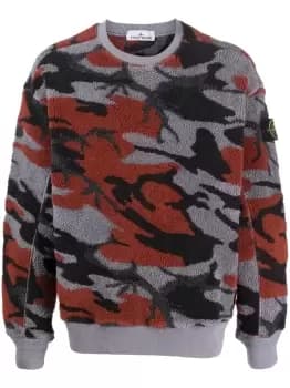 STONE ISLAND Camo Fleece Sweatshirt