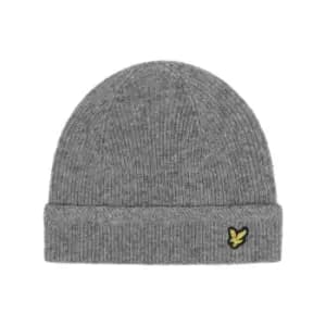 Racked rib beanie - Mid Grey Marl - One Size