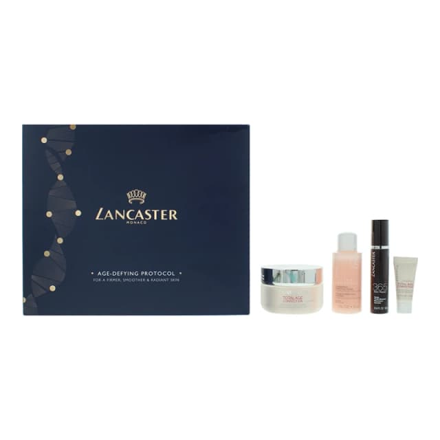 Lancaster Age-Defying Protocol 4 Piece Gift Set: Toner 30ml Comforting Perfecting Toner + 3ml 3ml Anti-Aging Retinol-in-Oil + 10ml 365 Skin Repair Se