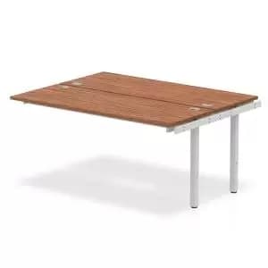Impulse Bench B2B Ext Kit 1600 Silver Frame Office Bench Desk Walnut