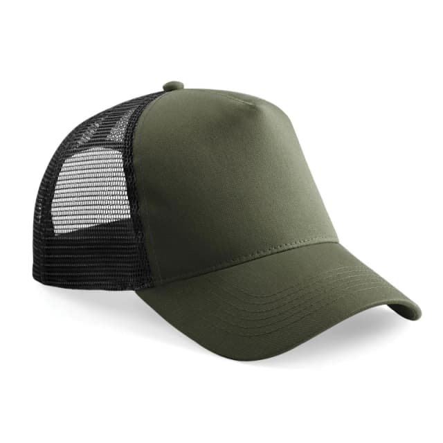 Beechfield Beechfield Men Half Mesh Trucker Cap Headwear Pack of 2 in Dark Olive Dark Olive One Size Male 5059269086473