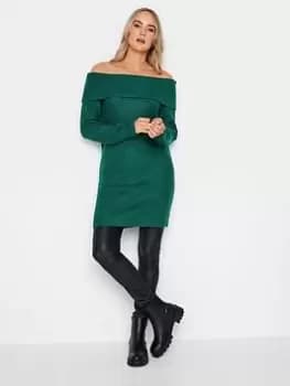 Long Tall Sally Dark Green Bardot Tunic, Green, Size 10-12, Women
