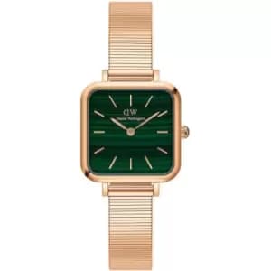 Unisex Daniel Wellington Quadro Studio 22 X 22 Rose Gold Green Dial Watch