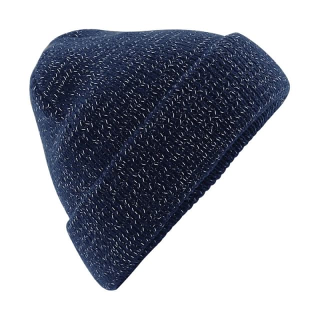 Beechfield Beechfield Men Reflective Beanie in Navy Navy One Size Male 5063425840175