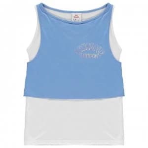 Lonsdale Layer Vest Junior Girls - Blue/White