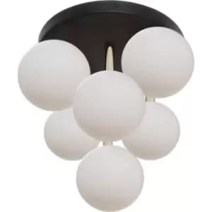 Zumaline Ali Cluster Globe Ceiling Light, Black, Gold, x G9