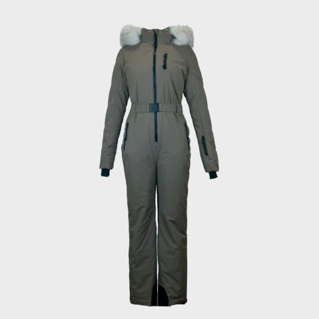 Jack Wills Womens Waterproof Long Sleeve Ski Suit Mocha female 8 (XS)
