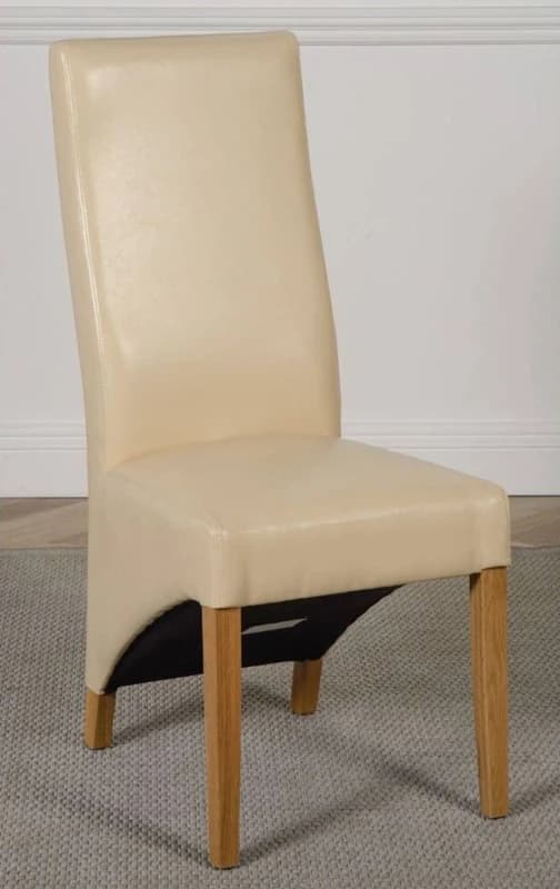 Thats Furniture Lola Leather Dining Chairs for Dining Room or Kitchen in Cream Cream Unisex