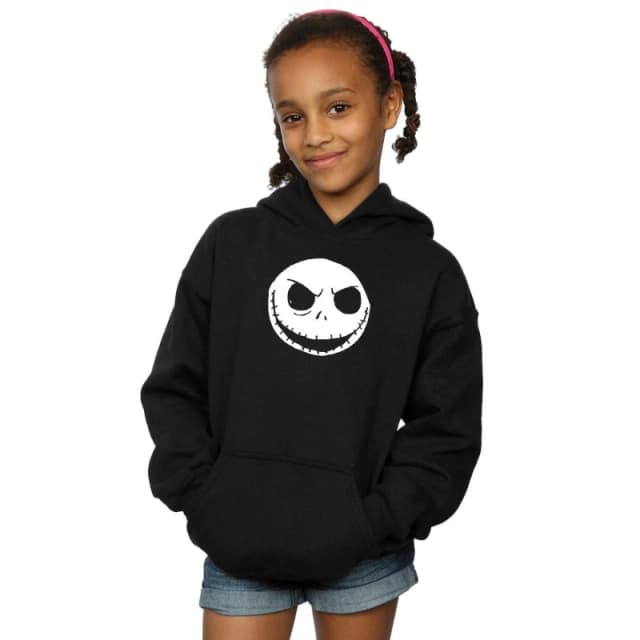 Disney Nightmare Before Christmas Jack Skellington Face Hoodie Black