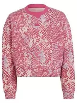 adidas Sportswear Junior Girls Future Icons Print S, Light Pink, Size 11-12 Years
