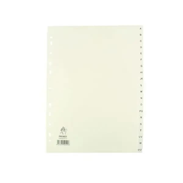 Unbranded A4 White A-Z Polypropylene Index WX01351 WX01351