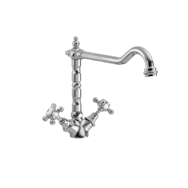 Balterley Traditional French Classic Mono Sink Mixer Tap Chrome Silver