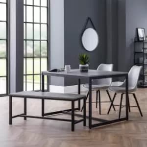 Staten Dining Bench Set and 2 Kari Chairs Grey