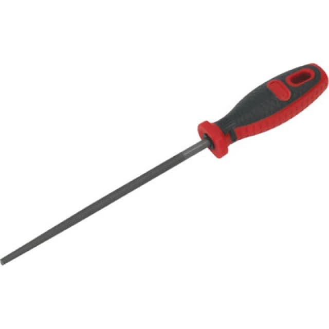 Loops 200mm Smooth Cut Round Engineers File - Comfort Grip Handle - Hanging Hole Multi