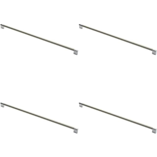 Loops 4x Keyhole Bar Pull Handle 588 x 14mm 576mm Fixing Centres Satin Nickel & Chrome Metallics unisex