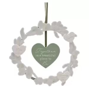 Downtown Love Story Together is a Beautiful.. Wreath, Velvet, Heart Print