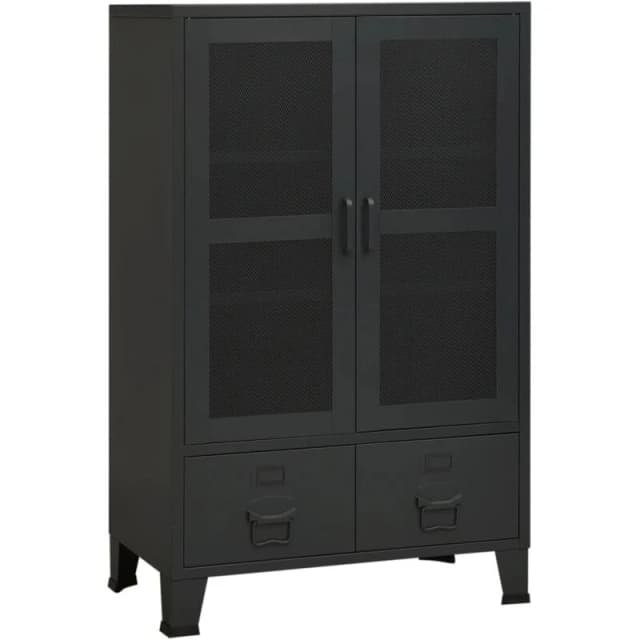 VIDAXL Industrial Storage Chest Black Metal Vidaxl 8720286699560