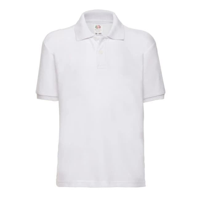 Fruit Of The Loom 65 35 Pique Polo Shirt White unisex