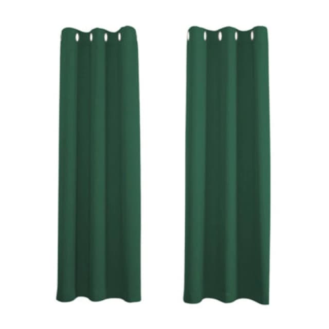 Happy Homewares Forest Green Blackout Curtains - Dark Thermal Eyelet - 46 X 72 Drop - 2 Panel