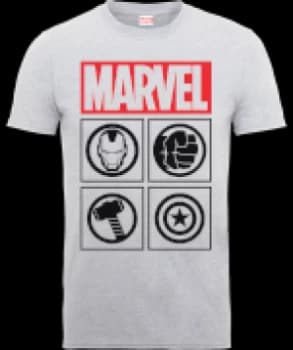 Marvel Avengers Assemble Icons T-Shirt - Grey - L
