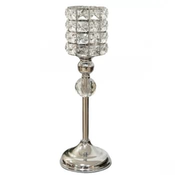 HESTIA Diamante Crystal Goblet Style Candle Holder - Small