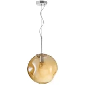 Netlighting Merano Greeley Pendant Ceiling Light Chrome Metal Champagne Glass Le